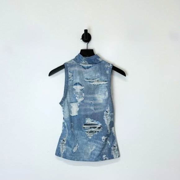 032 Denim Vest Top - Picture 2 of 3